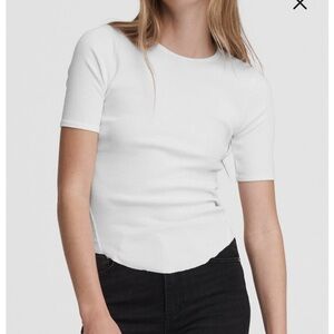 Rag & Bone White Short Sleeve Ribbed Tee